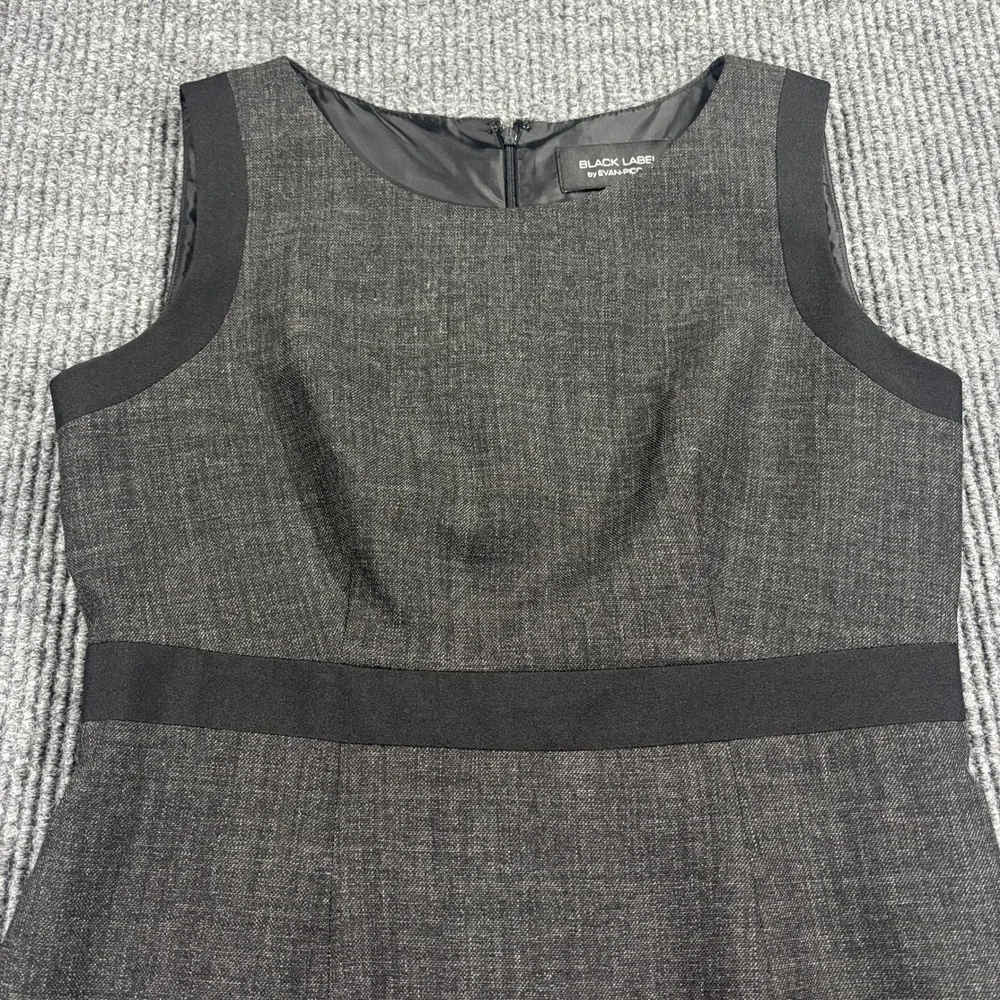 Black Label by‎ Evan-Picone Sheath Dress Women 4 Grey Sleeveless Professional